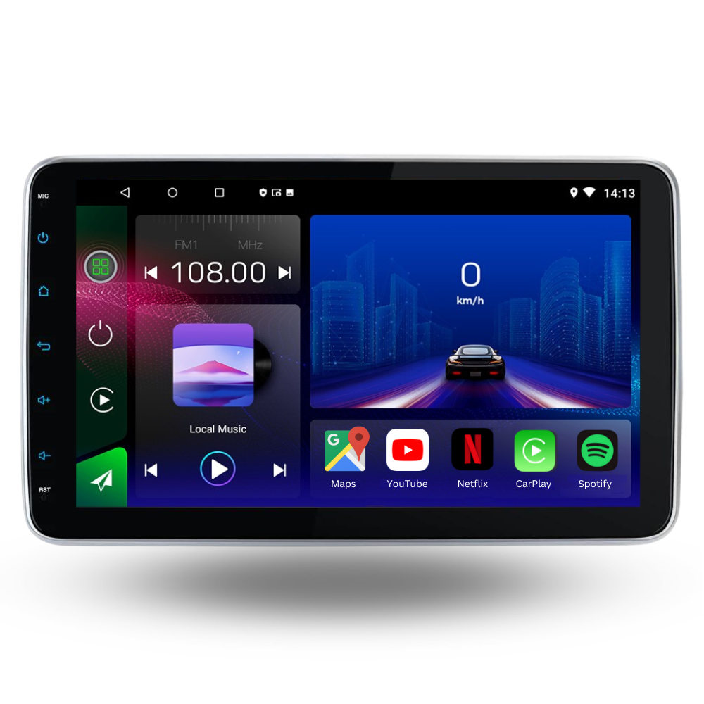 Universeller | 10-Zoll-Single-DIN | Android 13 Autoradio | Apple CarPlay | Android Auto - AutoTunes